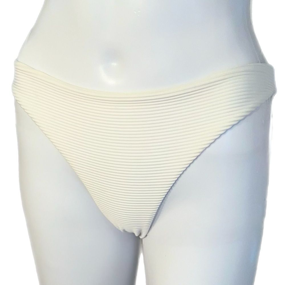 H&M White Ribbed Bikini Bottom